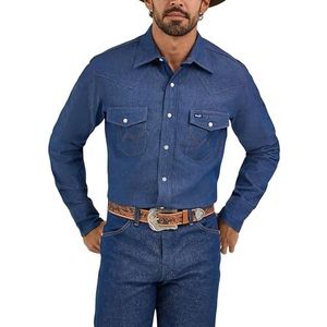 Wrangler Ms70519 werkhemd voor heren, blauw, 20-36