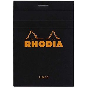 Rhodia 126009C notitieblok (geniet, gelinieerd, microgeperforeerd, 85 x 120 mm, 80 vellen) 1 stuk zwart