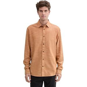 TOM TAILOR heren overhemd, 36702 - Oranje horizontale structuur, XXL