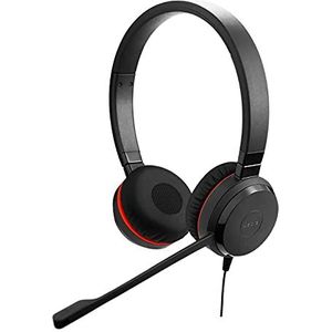 Jabra Evolve 20 SE stereo headset, USB-C kabel met oproepbediening, Microsoft Teams gecertificeerd, zwart