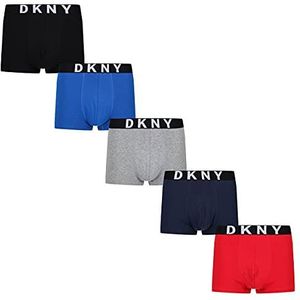 DKNY Walpi boxershorts voor heren, Zwart/Grijs/Rood/Blauw/Navy, M