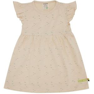 loud + proud Jurk Slub Jersey, bedrukt, van biologisch katoen, GOTS-gecertificeerd, vanille, 86-92