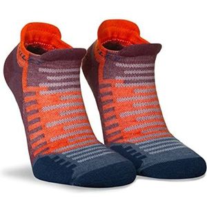 Hilly, Actief - Socklet - Min Cushioning, Bordeaux/Oranje, Maat M