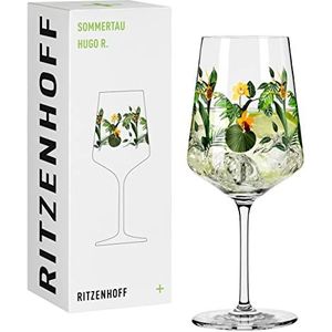 RITZENHOFF 2931016 Hugo-glas 500 ml – aperitief glas – serie Sommerdauw – motief 16 met orchidee kleurrijk – Made in Germany