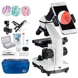 2000x Laboratorium Optische Microscoop LED Mobiele Liniaal Microscoop met Voorbereide en Lege Microscoop Blades Lensadapter
