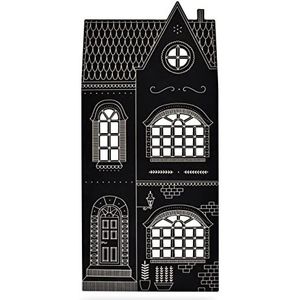 milin Speelgoed schoolbord groot huis, Melamine gefineerd berken multiplex, zwart-wit kant, voor kinderen vanaf drie jaar