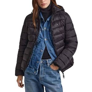 Pepe Jeans Maddie kort pufferjack voor dames, Zwart (zwart), XS
