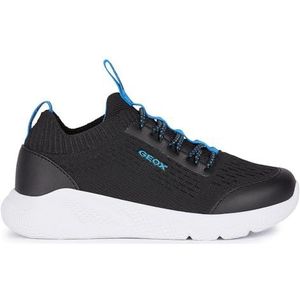 Geox J SPRINTYE Boy A Sneaker, Black/LT Blue, 36 EU, Black Lt Blue, 36 EU