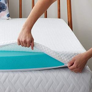Lucid Zachte en ademende machinewasbare antislip matrasbeschermer, behuizing met ritssluiting, verwijderbaar, polyester mix, enkel (90 x 190 cm)