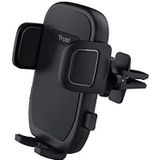 Trust Runo Telefoonhouder voor in de Auto, Air Vent Phone Mount, Stevige Pasvorm, Quick Release-knop, Rubberen Achterklem, Draaibare Houder Compatibel met iPhone, Samsung, andere 55-100 mm - Zwart