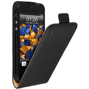 mumbi PREMIUM Leather Flip Case voor iPhone SE 5 5s Leather Case Cover