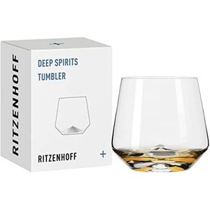 Ritzenhoff 3841002 Tumbler-glas, 400 ml, serie Deep Spirits nr. 2 diamant, reliëf in kristalbodem, Made in Germany