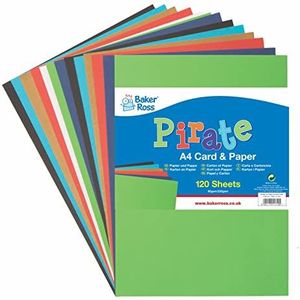 Baker Ross FE210 Piraten A4- Papier & Karton - pakket - pakket van 120, gekleurde benodigdheden voor knutselactiviteiten voor kinderen