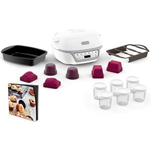 Tefal Cake Factory Délices Silver Maxi Pack, intelligente taartmachine, 5 automatische programma's, 1 handmatige modus, CreaBake vormen, app-recepten, compatibel met CreaBake, KD812110