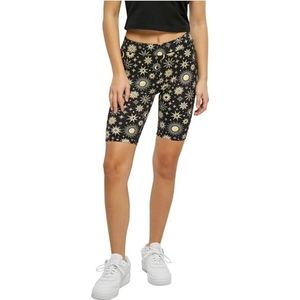 Urban Classics Dames Soft AOP Cycle Shorts, korte damesbroek, verkrijgbaar in vele verschillende kleuren, maten XS tot 5XL, Blacksun, XXL