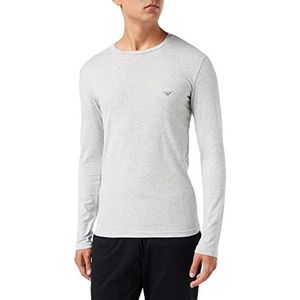 Emporio Armani Underwear Heren Basic Stretch Katoen T-Shirt, Melange Grey, XL