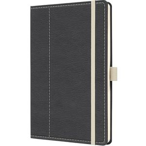 Sigel CO697 Premium notitieboek, lederlook, gestippeld, ca. A5, grijs, wit, hardcover, 194 pagina's, conceptum