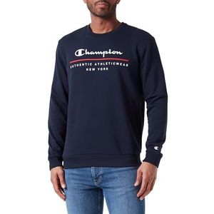 Champion Legacy Graphic Shop Authentic-Powerblend Terry Crewneck Sweatshirt voor heren, Navy Blauw, S