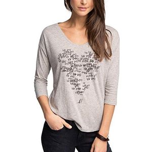 edc by ESPRIT Dames T-shirt met print, beige (Light Beige 290), S