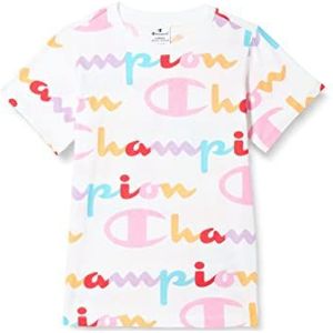 Champion Legacy American Classics-all-over logo S/S T-shirt, wit, 15-16 jaar meisjes en meisjes