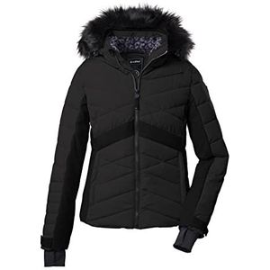 killtec dames Ski-jas/jas in donslook met afritsbare capuchon en sneeuwvanger KSW 210 WMN SKI QLTD JCKT, black, 40, 38662-000