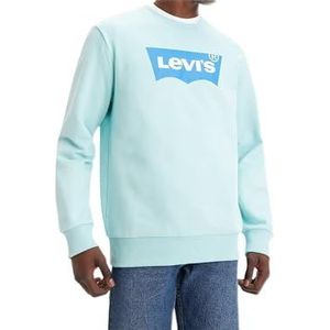 Levi's Heren Standard Graphic Crew Sweatshirt, Batwing Logo Pastel Turquoise, S