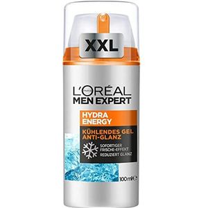 L'Oréal Men Expert XXL verkoelende anti-glans gezichtsverzorging voor mannen, matterende en verfrissende gel, gezichtscrème voor heren met zeebronwater, Hydra Energy, [Amazon Exclusive], 1 x 100 ml