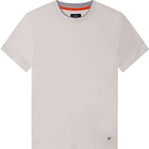 Hackett London Heren Double Rib Tee T-Shirt, Kleur: wit, XXL