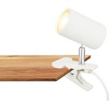 BRILONER - Bureaulamp met snoerschakelaar, draaibaar, stekker, leeslamp, klemlamp, klemlamp, bedlamp, leeslamp voor kinderen, bureaulamp, bedlamp, 16,5x6,5x12cm, wit