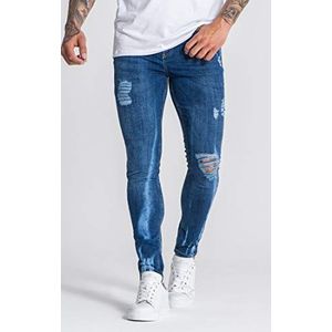 Gianni Kavanagh Medium Blue Core skinny jeans met cargozakken voor heren