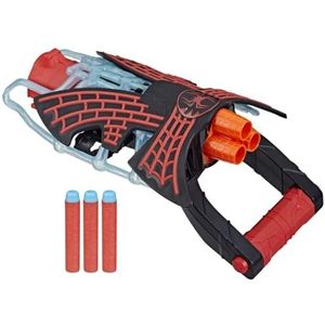 Hasbro Marvel F3734EU5 Spider-Man: Across the Spider-Verse, Miles Morales-drieschotsblaster met NERF-aandrijving, 3 darts, kinderen vanaf 5 jaar,Multi