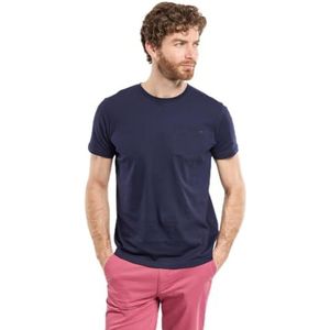 Armor Lux T-shirt met korte mouwen en zak, Marine Diep, S