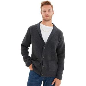 Trendyol Heren Man Regular Fit Basic Crew Neck Knitwear Vest Trui, Antraciet, XL