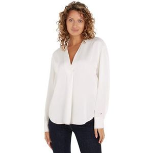 Tommy Hilfiger RWB Stitch V-hals LS Blouse L/S Blouses, oud wit, 34, Oud Wit, 60