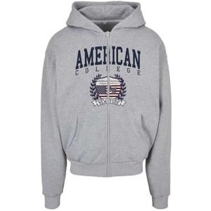 AMERICAN COLLEGE USA Sweatshirt met ritssluiting, grijs, kinderen, maat 14 jaar, model Ac12, 100% katoen