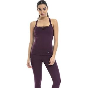 Shambhala Barcelona Collina Tanktop zonder mouwen, van gerecycled polyester, dames, aubergine, medium