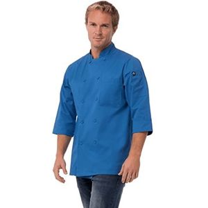 Colour by Chef Works B178-L jack met 3/4 mouwen, groot, blauw