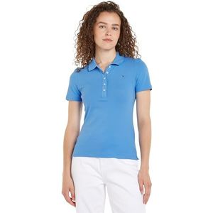 Tommy Hilfiger 1985 Slim Pique Polo Ss S/S Polo's dames, Blauwe spreuk, 3XL Grote maten Tall