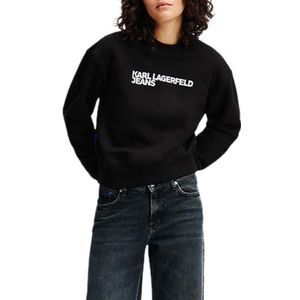 Karl Lagerfeld Jeans, Dames, Essential Logo Sweat, Regular Fit, Zwart, XL