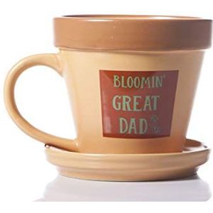 Boxer Gifts Blooming Dad Plant Pot Mok | Grappig tuincadeau voor vaderdag | Wordt geleverd met saucer | Keramiek, 25 ml