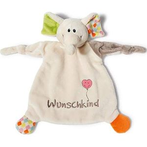 NICI Knuffeldoek hond 'olifant' 25x25 cm – olifant knuffeldoek vanaf 0+ maanden – knuffeldoek voor baby's en peuters – baby knuffeldoek/knuffeldoek – baby knuffeldoek voor meisjes en jongens – 40038