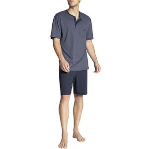 CALIDA Relax Streamline Basic pyjamaset voor heren, korte tweedelige pyjama, Dark Sapphire, 56
