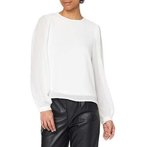 Object Vrouwelijke blouse ballonmouwen, cloud dancer, 38