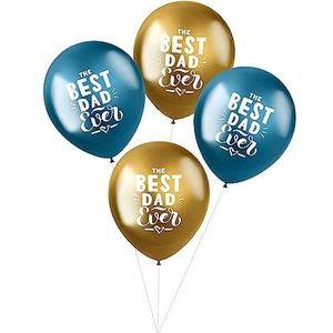 Folat - Ballonnen Shimmer 'Best Dad Ever!' 33cm - 4 stuks