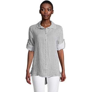 Cartoon Linnen blouse voor dames, wit/groen, 36