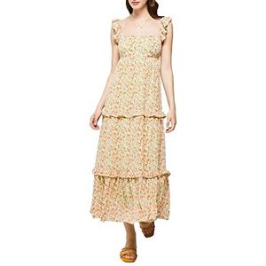 Springfield Midi-jurk met ruches voor dames, groene print, L