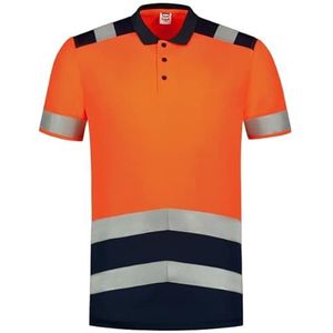 Tricorp 203007 Veiligheidswaarschuwing bicolor poloshirt, 50% polyester/50% polyester, CoolDry, 180 g/m², fluorrode inkt, maat L