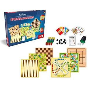 Noris 606111237 Deluxe Spelcollectie met spellen zoals Mau Mau, Mool, Dame, Yatzy, Backgammon of alleen geen opwinding, voor 2 tot 6 spelers vanaf 6 jaar
