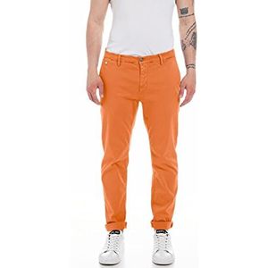 Replay M9722A Benni Hyperchino Color Xlite heren Jeans, Sunset Orange 844, 34W / 34L
