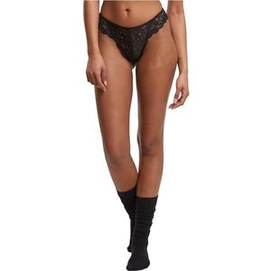 Urban Classics - Allover Lace Tanga 2-Pack - Zwart - Strings